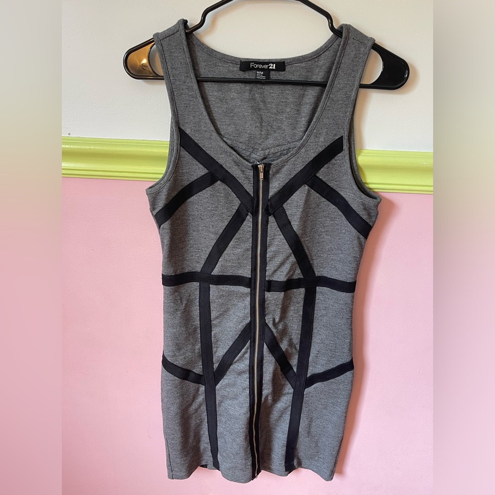 Grey and black dress